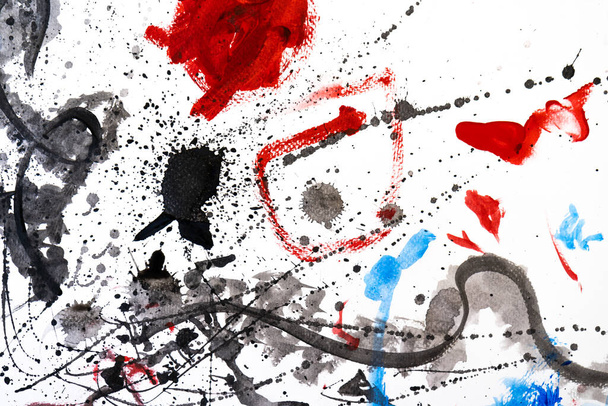 An abstract watercolor painting with mixed colors - Foto, afbeelding