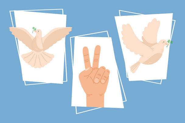 tres días de iconos de la paz - Vector, imagen