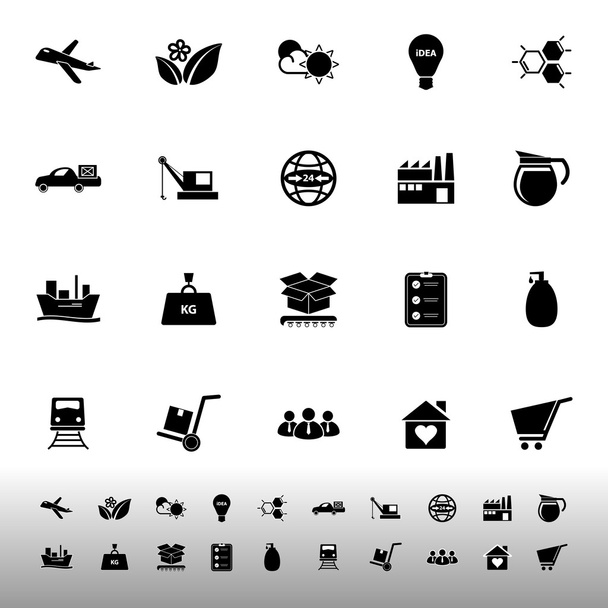Cadena de suministro e iconos logísticos sobre fondo blanco
 - Vector, Imagen