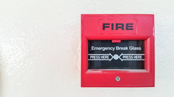 fire break glass on white wall background - Photo, Image