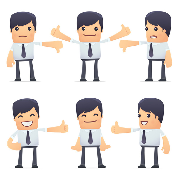 set of businessman character in different poses - Vector, afbeelding