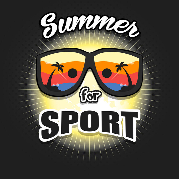 Summer football logo. Summer for sport - Vetor, Imagem