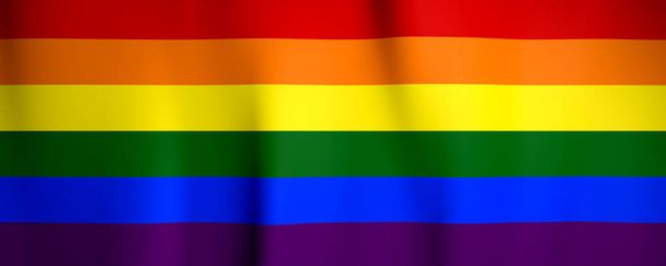 Rainbow flag. 3d illustration. - 写真・画像