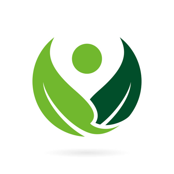leaf and human shapes, leaf logo - Вектор,изображение