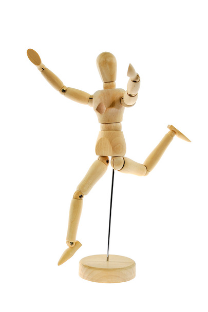 Figurine en bois isolée sur fond blanc
  - Photo, image