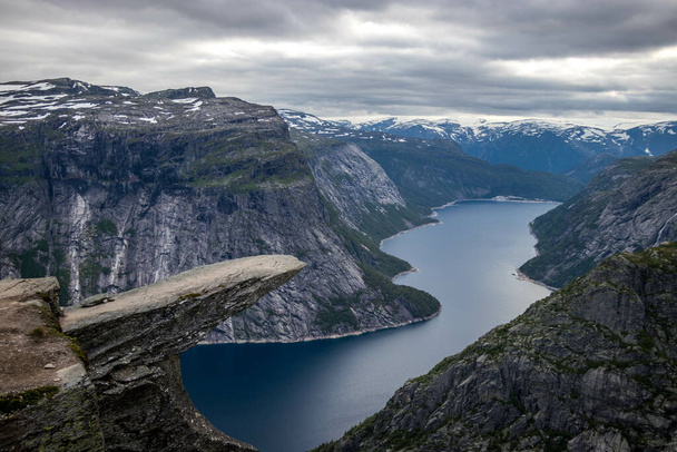 The nice landscape in Trolltunga, Norway - 写真・画像