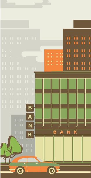 都市銀行の建物 - ベクター画像