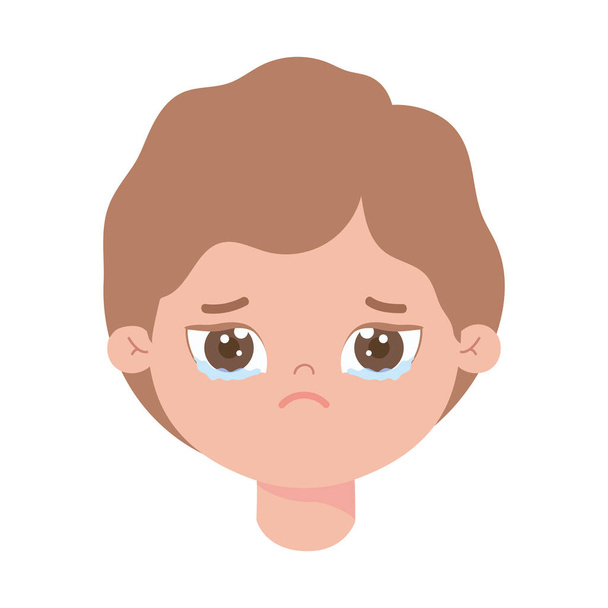 грустный мальчик - Вектор,изображение