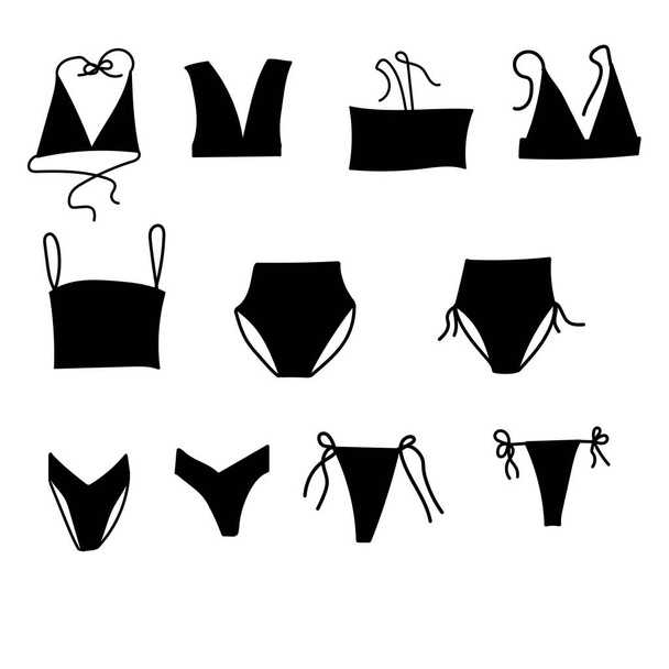 swimsuit vector icons set, vector illustration - ベクター画像