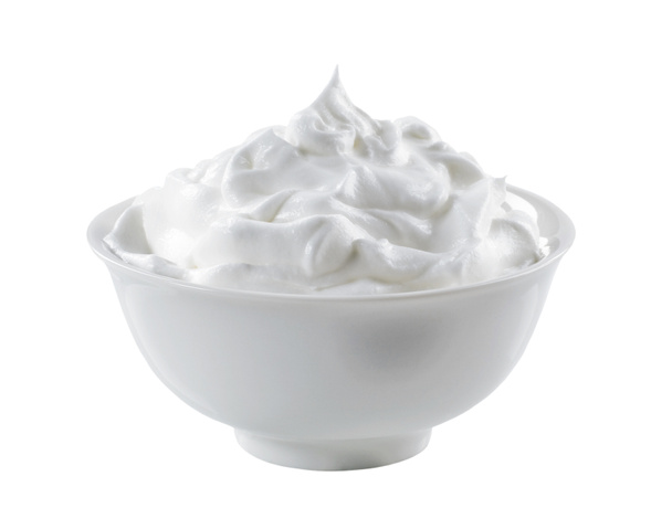 Bol de crème isolé sur blanc
 - Photo, image
