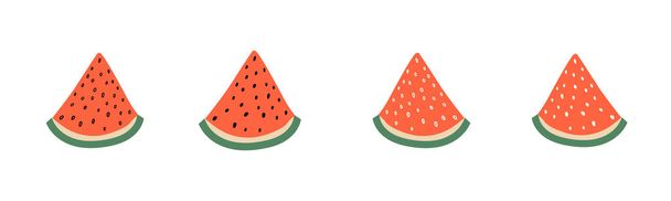   gestileerde banner met watermeloen plakjes, vector illustratie - Vector, afbeelding