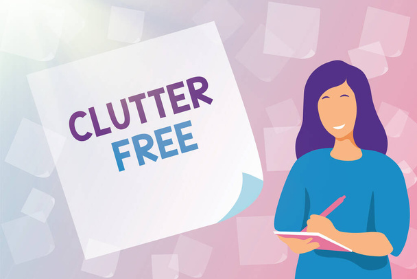 Zarejestruj wyświetlanie Clutter Free. Przegląd biznesu Dobrze zorganizowane i uporządkowane Wszystko w odpowiednich miejscach Wpisując nowe zeszyty studenckie, Tworzenie i publikowanie online ebook - Zdjęcie, obraz