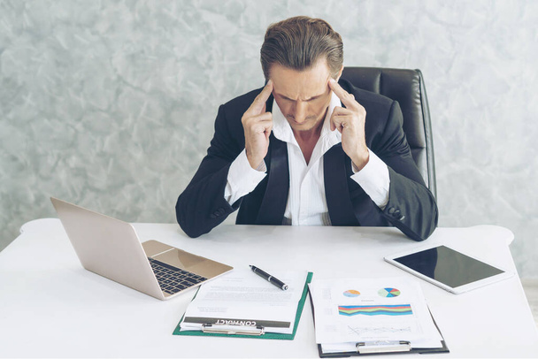 business man is stressed from work , business concept - Photo, Image