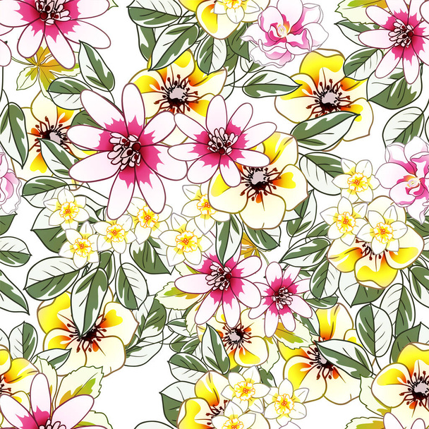 Tender color pattern with beautiful floral elements - Вектор,изображение