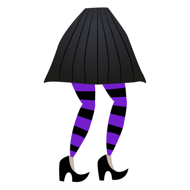 Skirt and legs of a witch. Halloween. - Vector, Image