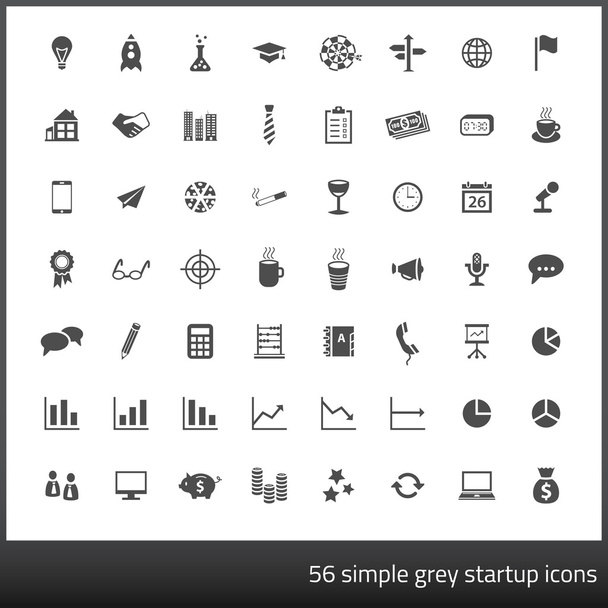 Ensemble de 56 icônes de démarrage en style plat
 - Vecteur, image