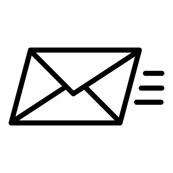Fast letter send icon, outline style - Vektor, Bild