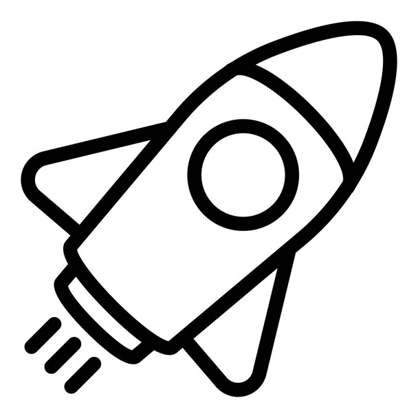 Space rocket icon, outline style - ベクター画像