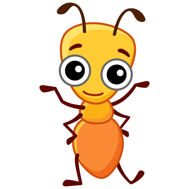 Lustige Ameise. Insekt im Cartoon-Stil - Vektor, Bild
