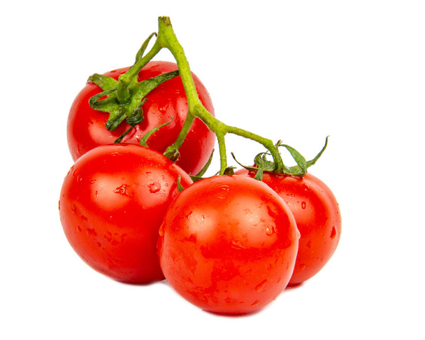 Red fresh tomatoes branch isolated on the white background - Photo, image