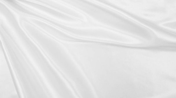 Smooth elegant white silk or satin luxury cloth texture can use as wedding background. Luxurious background design - Zdjęcie, obraz