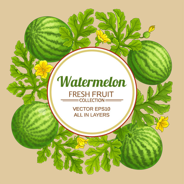 watermelon vector frame on color background - Vettoriali, immagini
