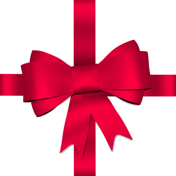 Red shiny bow with ribbon - Photo, Image