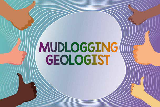 Teksti osoittaa inspiraatiota Mudlogging Geologist. Business yleiskatsaus kerätä tietoa ja luoda yksityiskohtainen hyvin loki luominen ja lähettäminen sähköpostiviesti Online, tietojenkäsittely työpaikkoja - Valokuva, kuva