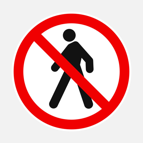 Pessoa não autorizada não permitida sinal de ilustração vetorial - pictograma editável de nenhuma entrada manter fora sinal de rua - Vetor, Imagem