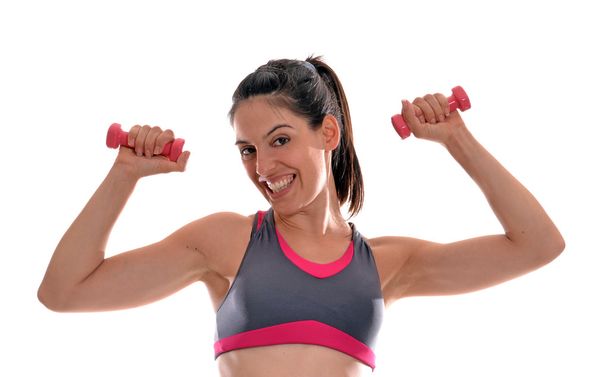 Strong woman aerobics training - Фото, изображение