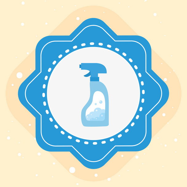 Laundry detergent spray in seal stamp - Vector, Image