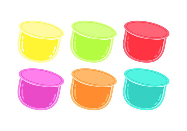Multi colored jelly. Jelly on white background. - Vector, Image