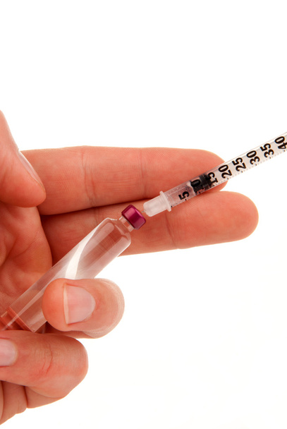 Syringe in hand - Photo, image