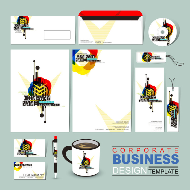 abstract business corporate identity template composed of geomet - Вектор,изображение