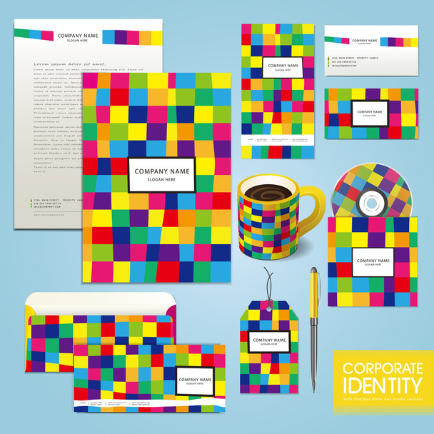 business corporate identity template with color and abstract bac - Διάνυσμα, εικόνα