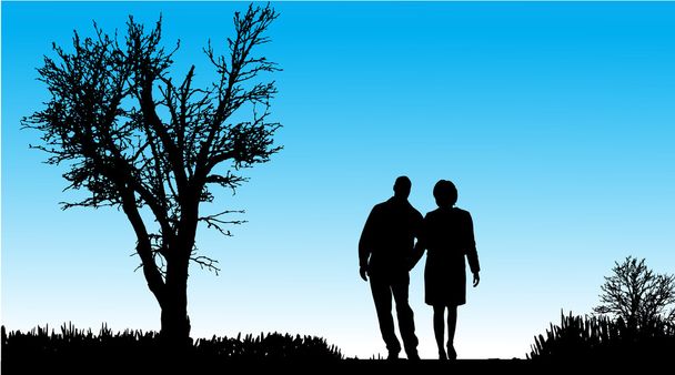 Vector silhouette of couple. - Vector, Image