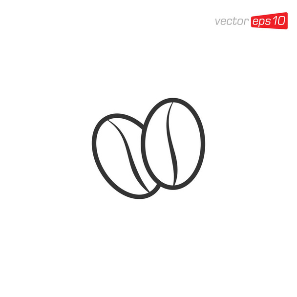 Ilustração de design de ícone de grãos de café - Vetor, Imagem