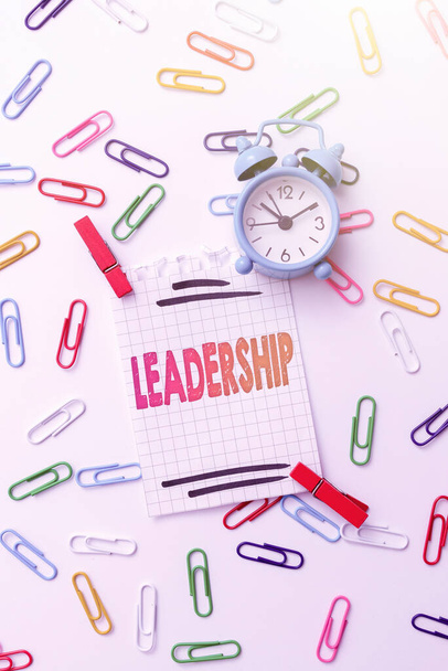 Text caption presenting Leadership. Word Written on art of motivating to act toward achieving a common goal Creative Home Recycling Ideas And Designs Concepts Time Management - Photo, Image
