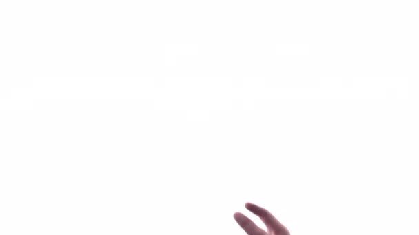 Persona fa gesto mano con sfondo bianco brigh - Filmati, video