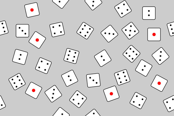 dice, minimalistic vector seamless pattern - Vector, Image