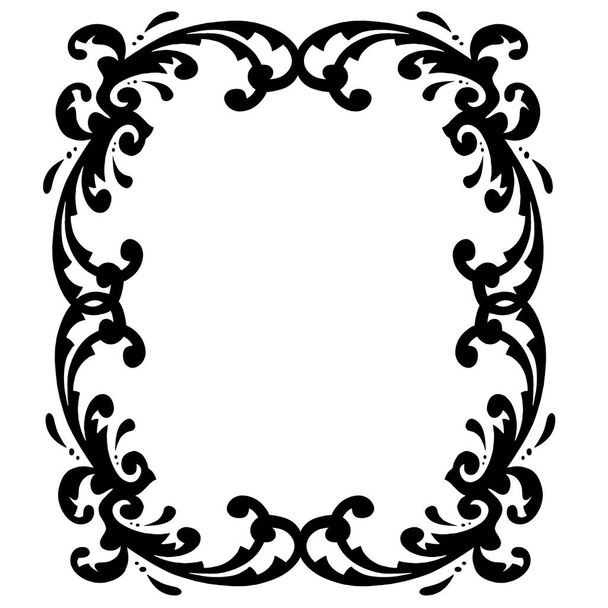Black decorative Vintage frame on white background.  - Photo, Image