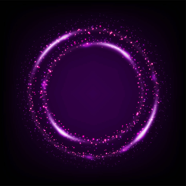 Rotating purple light shiny with sparkles, Suitable for product advertising, product design, and other. Vector illustration - Διάνυσμα, εικόνα