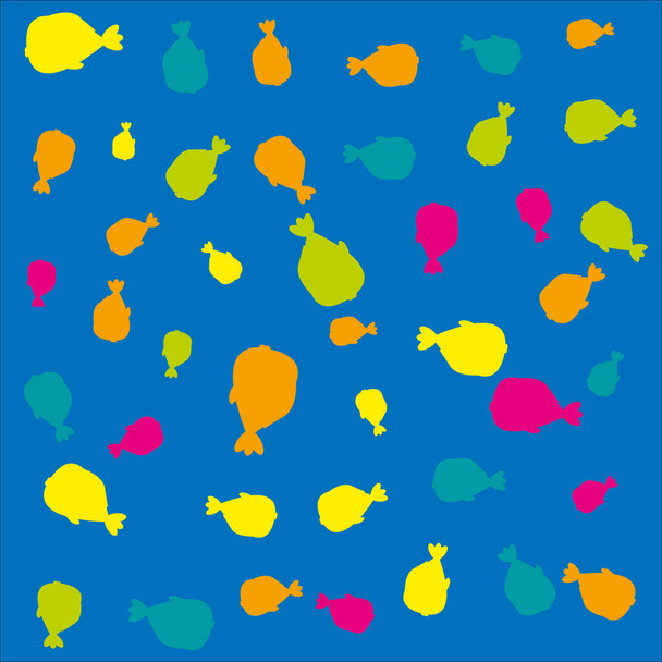 Modèle de poisson sur un fond bleu. Poissons mignons - Photo, image