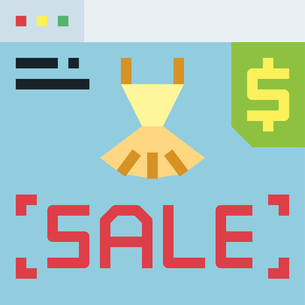 clothing commerce online icon in flat style - ベクター画像