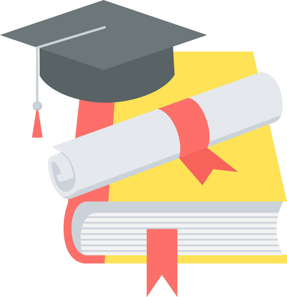 diploma certificaat pictogram in platte stijl - Vector, afbeelding