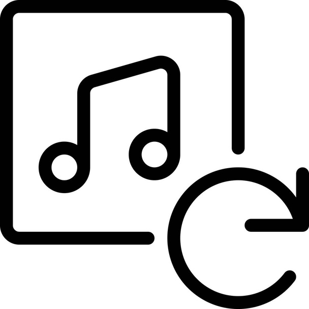 audio loop music icon in outline style - Vector, Image
