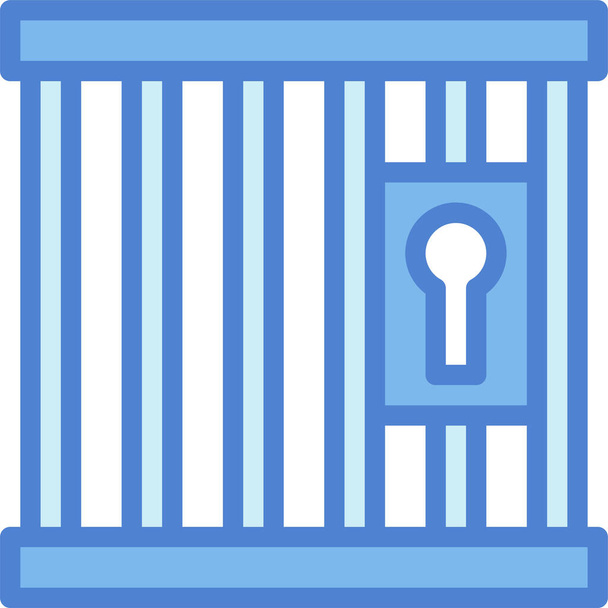 jail padlock police icon in filled-outline style - Vector, Image