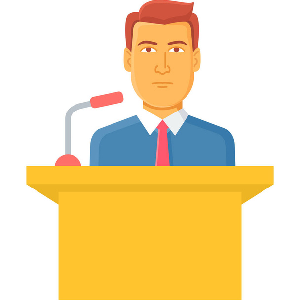 announcement conversation lecture icon in flat style - Vector, Image