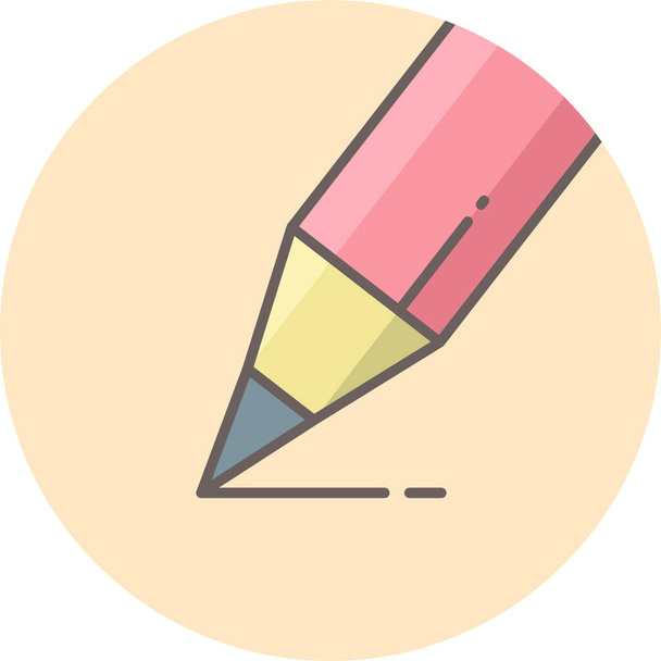 pencil edit note icon in filled-outline style - Vector, Image