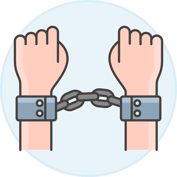 prisão preso ícone de condenado na categoria de aplicação da lei - Vetor, Imagem
